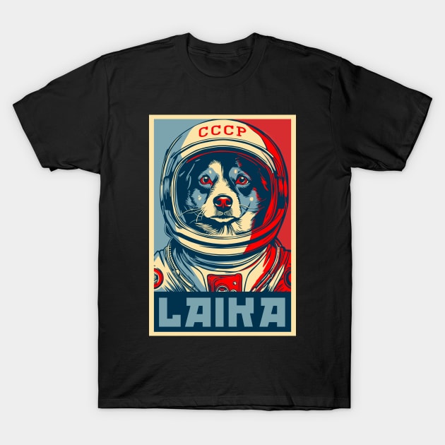 Laika First Animal to Orbit Earth T-Shirt by dnacreativedesign